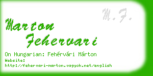 marton fehervari business card