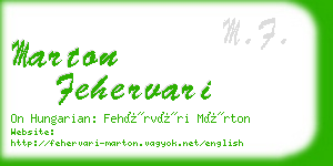 marton fehervari business card